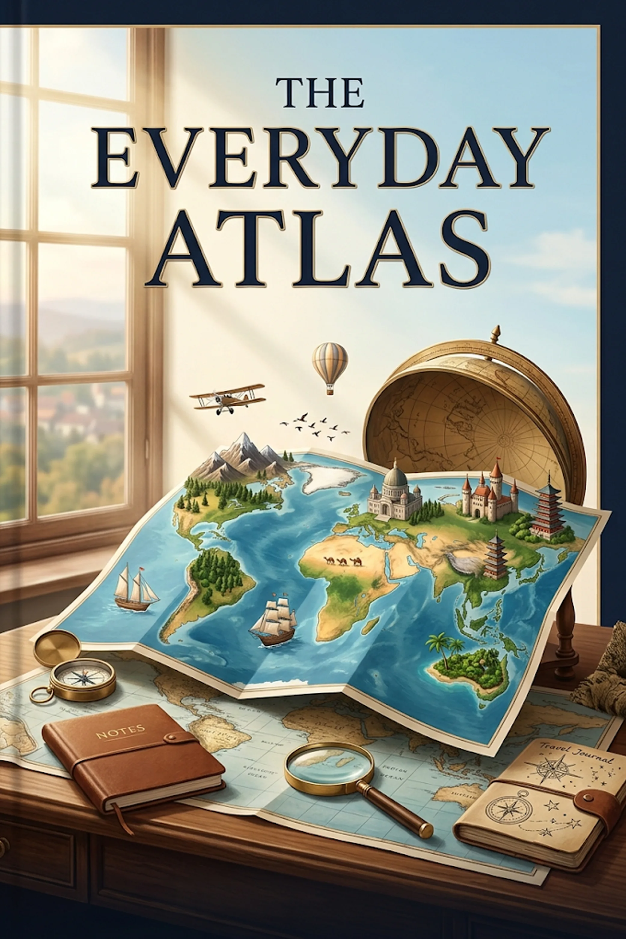 Original placeholder book cover titled The Everyday Atlas representing the Educational category