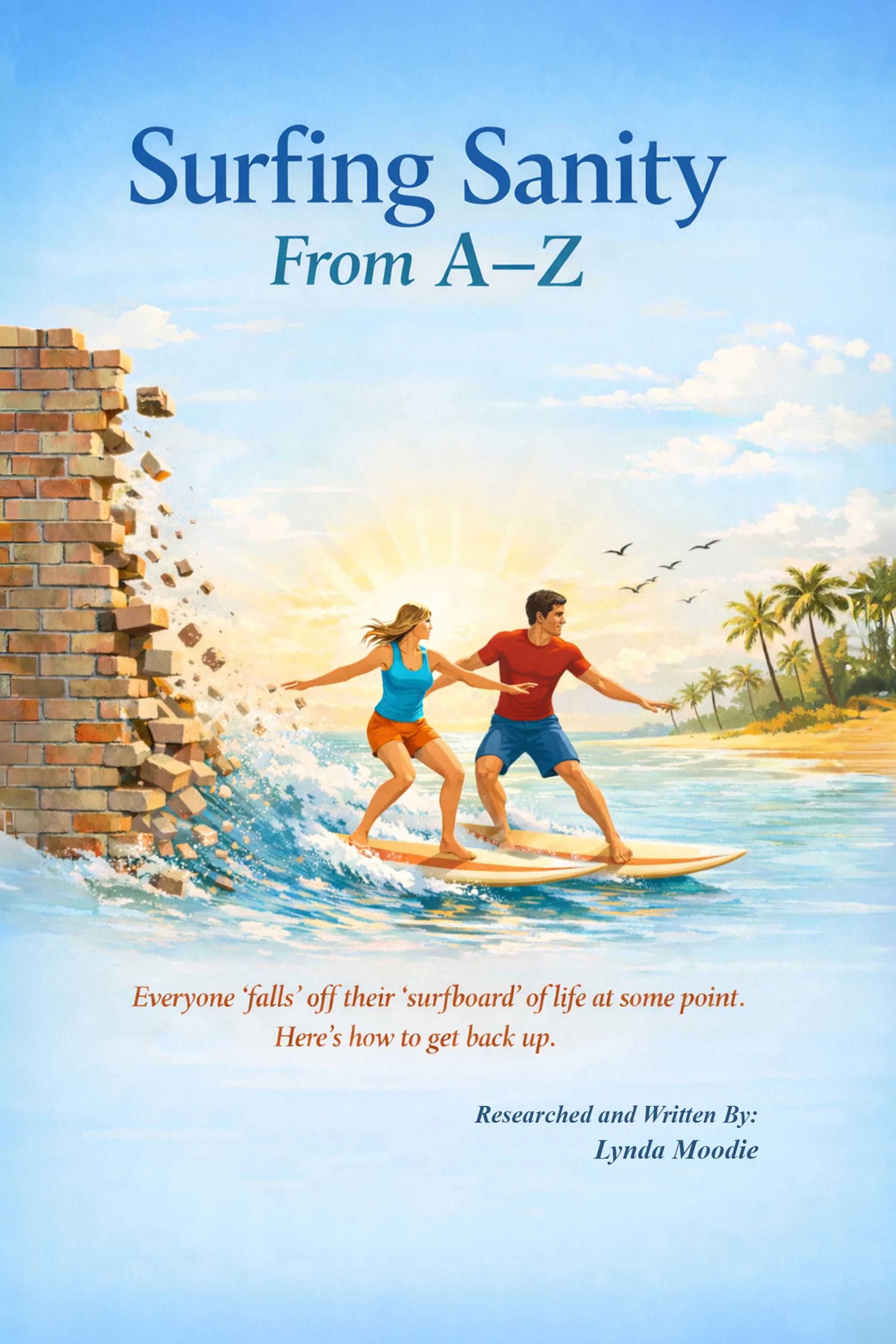 Original placeholder book cover titled Surfing Sanity From A-Z representing the Fiction category