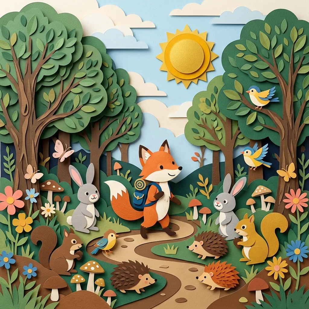 Sample swatch representing the Collage illustration style